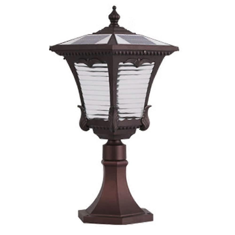 Solar Post Light with Adjustable Brightness, Waterproof LED Pillar Lamp for Garden and Driveway