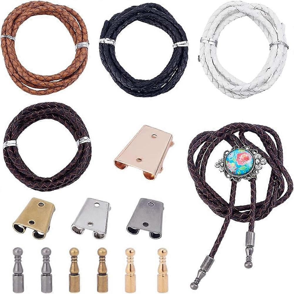 14Pcs Bolo Tie Findings Kit, Bolo Tie Tips Replacement Kit