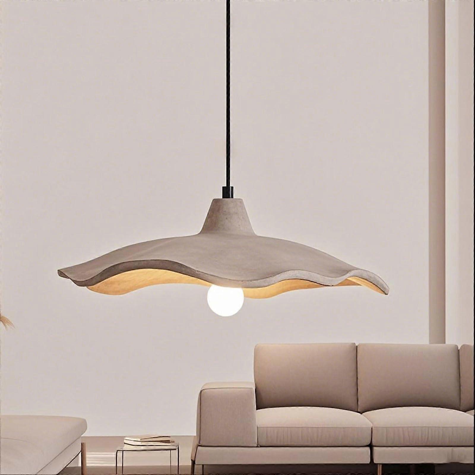 Lotus Wave Cement Pendant Light with Elegant Wave Design and Adjustable Drop for Dining Room