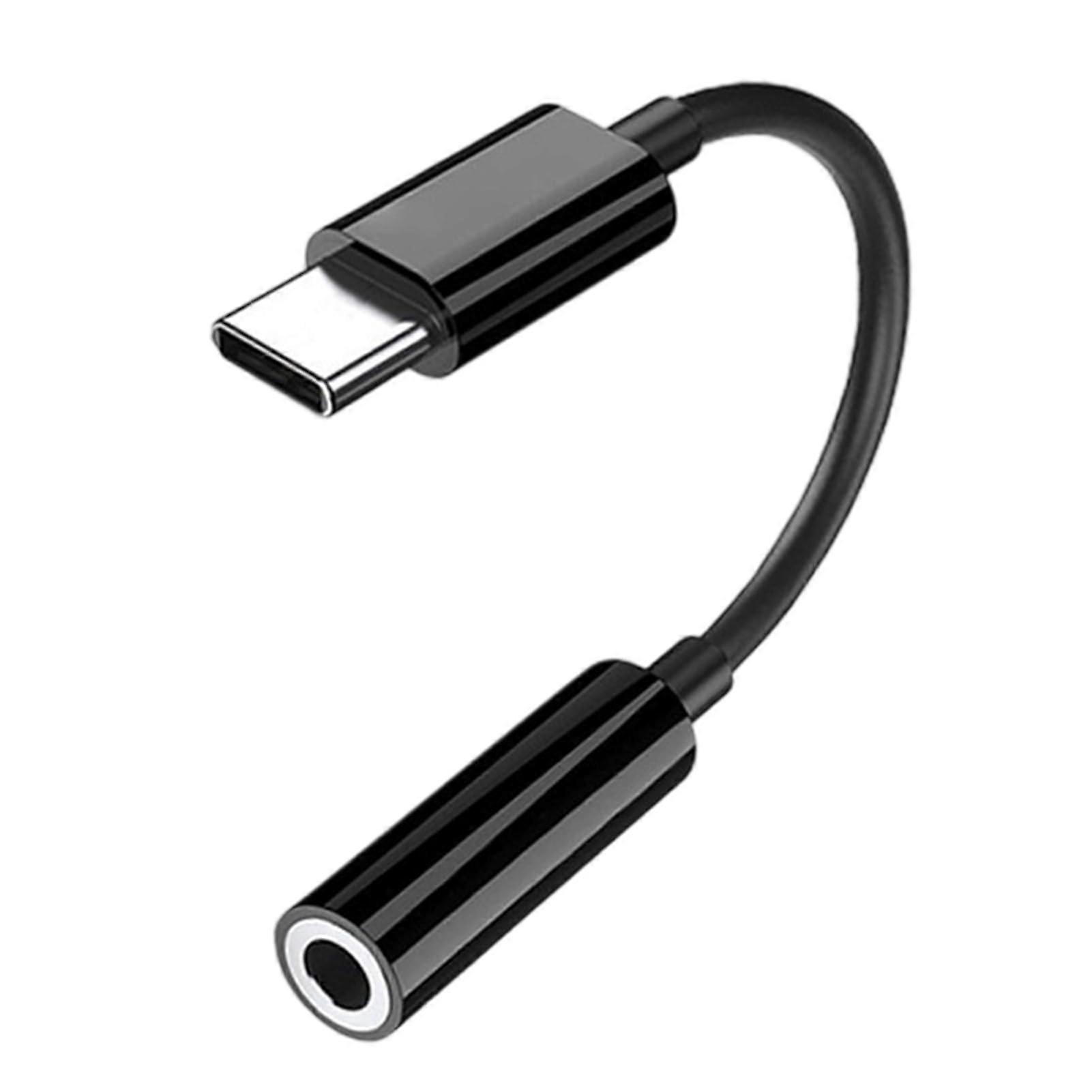 USBC to 3.5mm Headphone Adapter – Lossless Audio Playback, Universal Type C Compatibility, Black