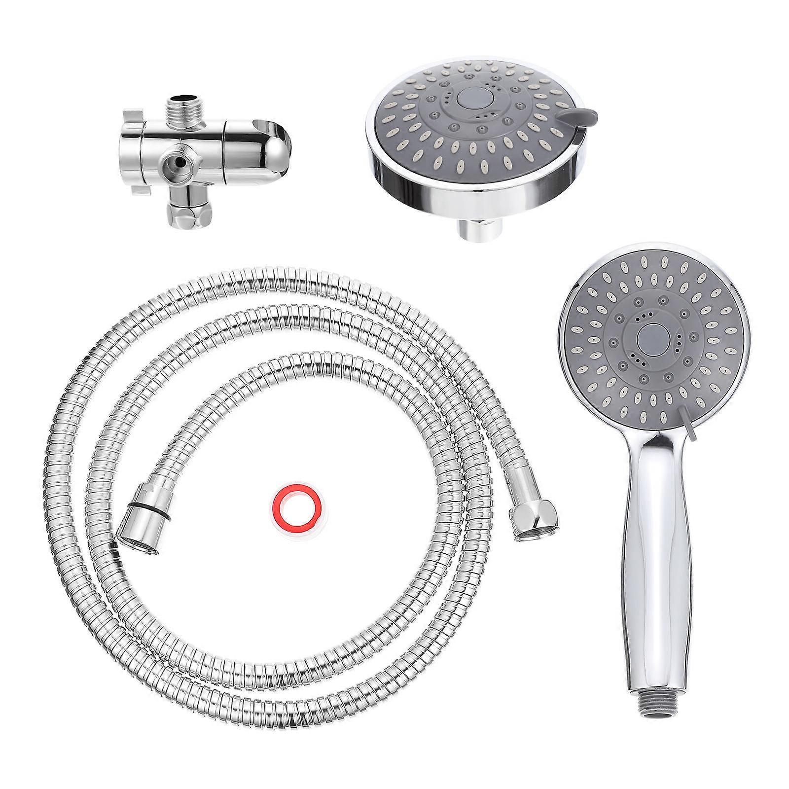 Bathroom Shower Head Kit Silver Multifunctional Handheld Shower Head 2Sets