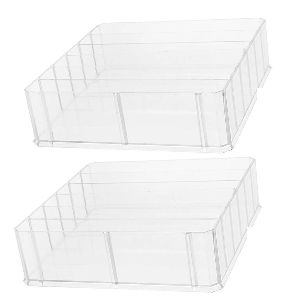Multi-Grid Currency Box Acrylic Cash Storage Box for Organizing 2Pcs
