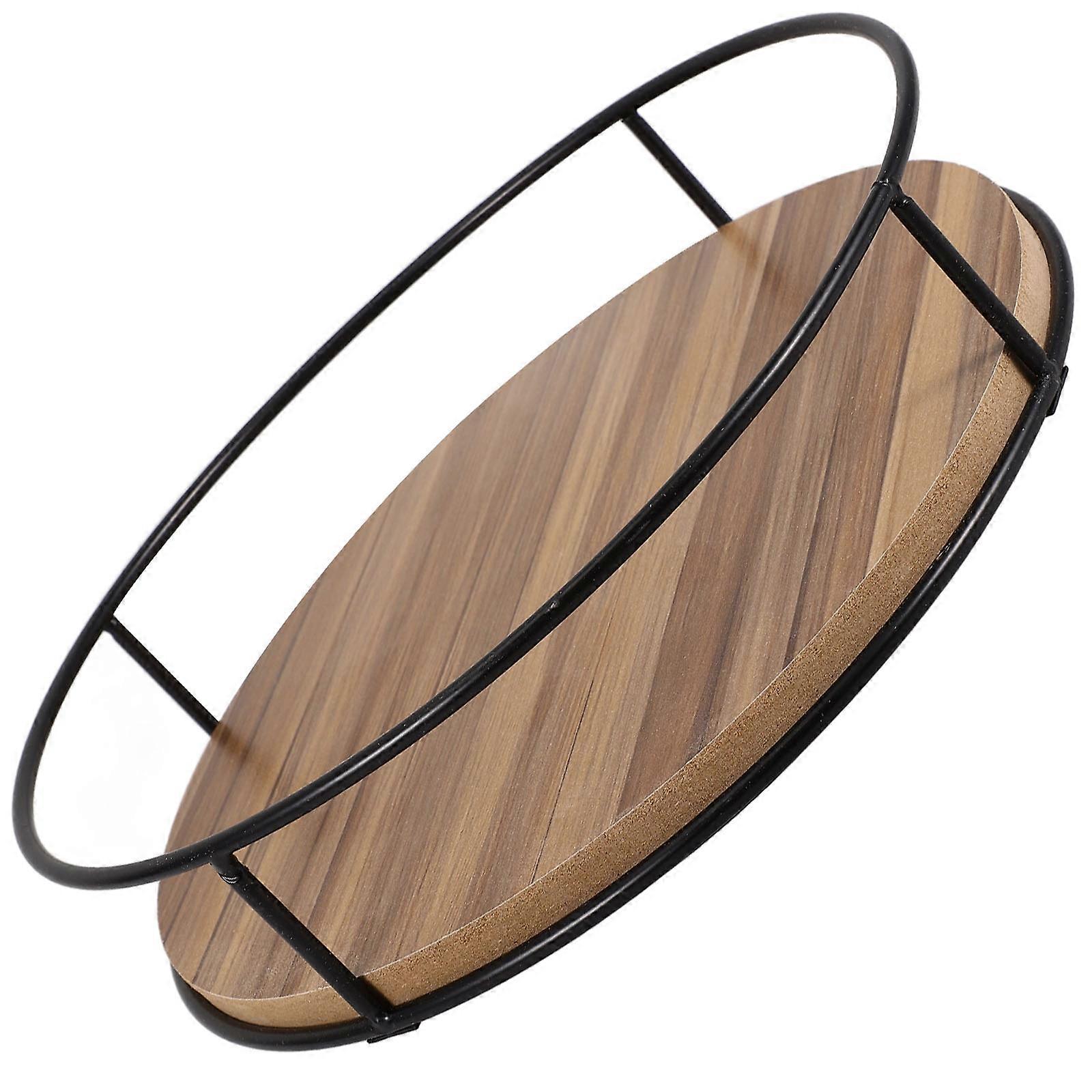 Rotating Tray Wooden Base Organizer for Storage with