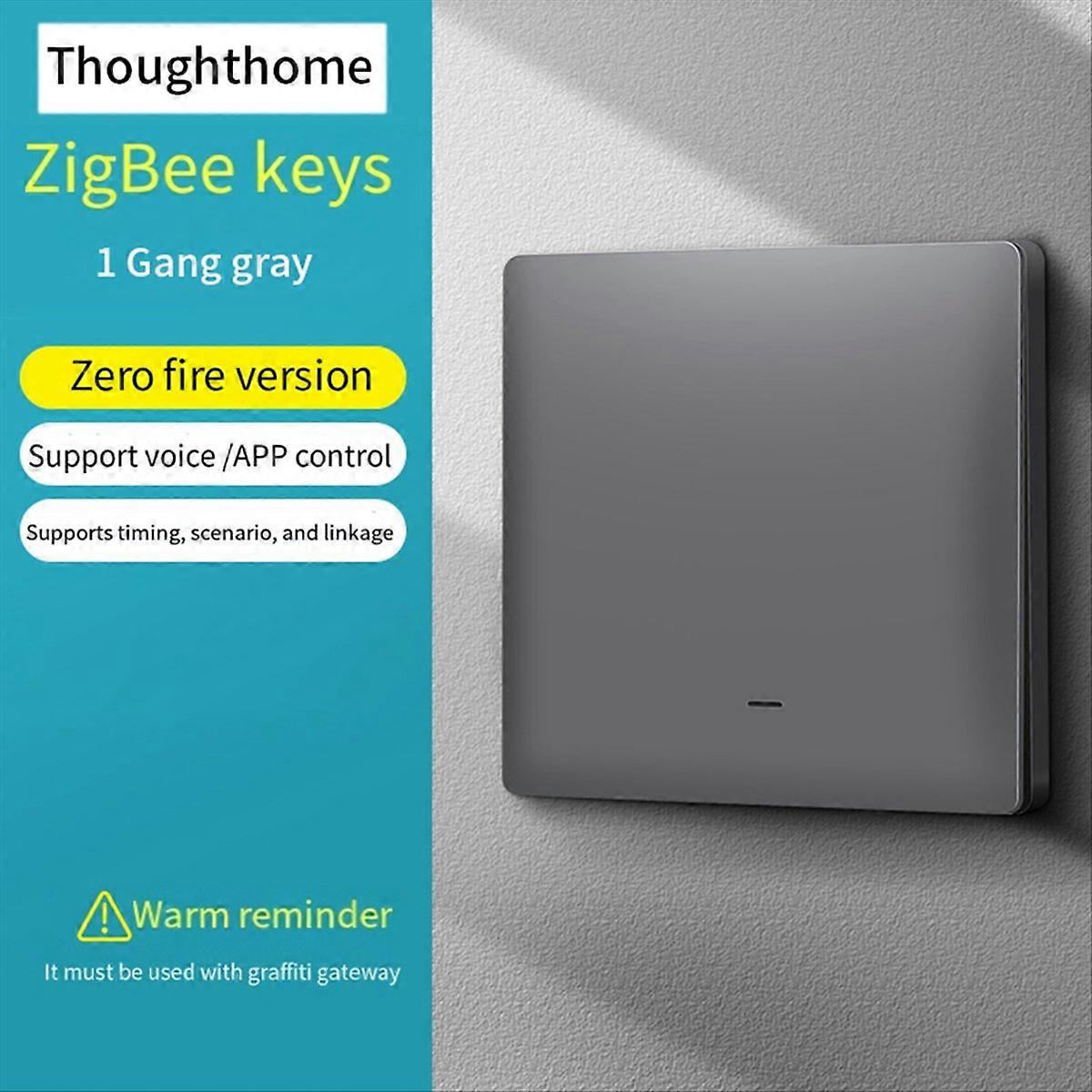  Tuya Zigbee Smart Switch Zero Fire Line 1 Switch Grey