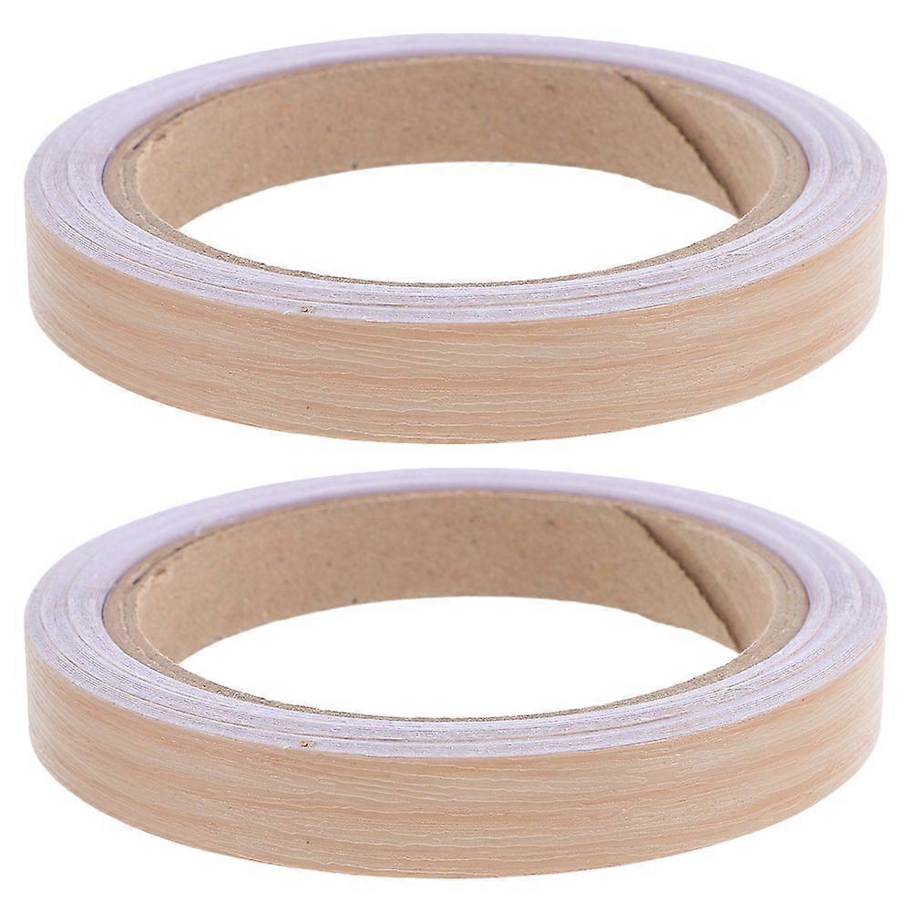 Cabinet Edge Tape Wood Grain Pattern Trim for Doors Khaki Pvc Easy Application 2Set