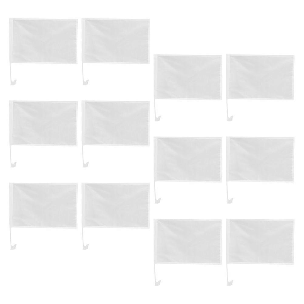 DIY Blank Flags for Car Window Decoration 12Pcs Handheld Flags Pack