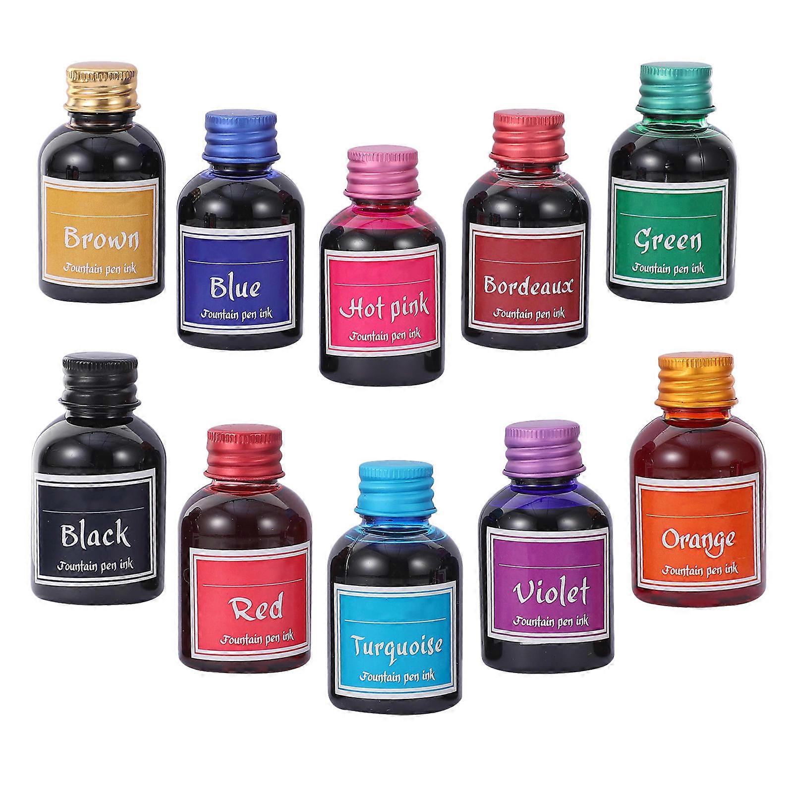 Speed Drying Drawing Ink for Writing 10 Bottles Fountain Dip Pen Ink