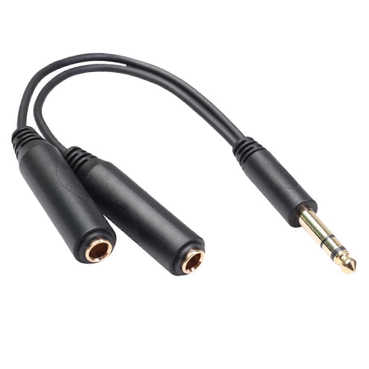 Stereo Y Splitter Adapter Cable Dual Female To Male Audio Extension Shielded Low Noise For Laptops And Audio Devices