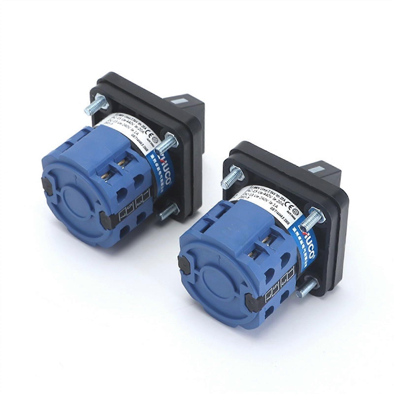 20A 2 Phase Rotary Cam Switch 660V Panel Mount Changeover Power Control Knob SZW26 LW26