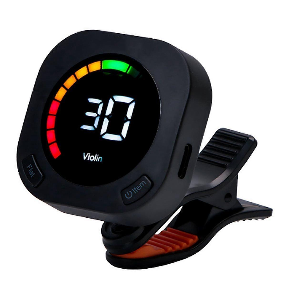 Guitar Tuner Clip on Portable with Rotating Clip Color Screen Rechargeable Universal Stringed Instr