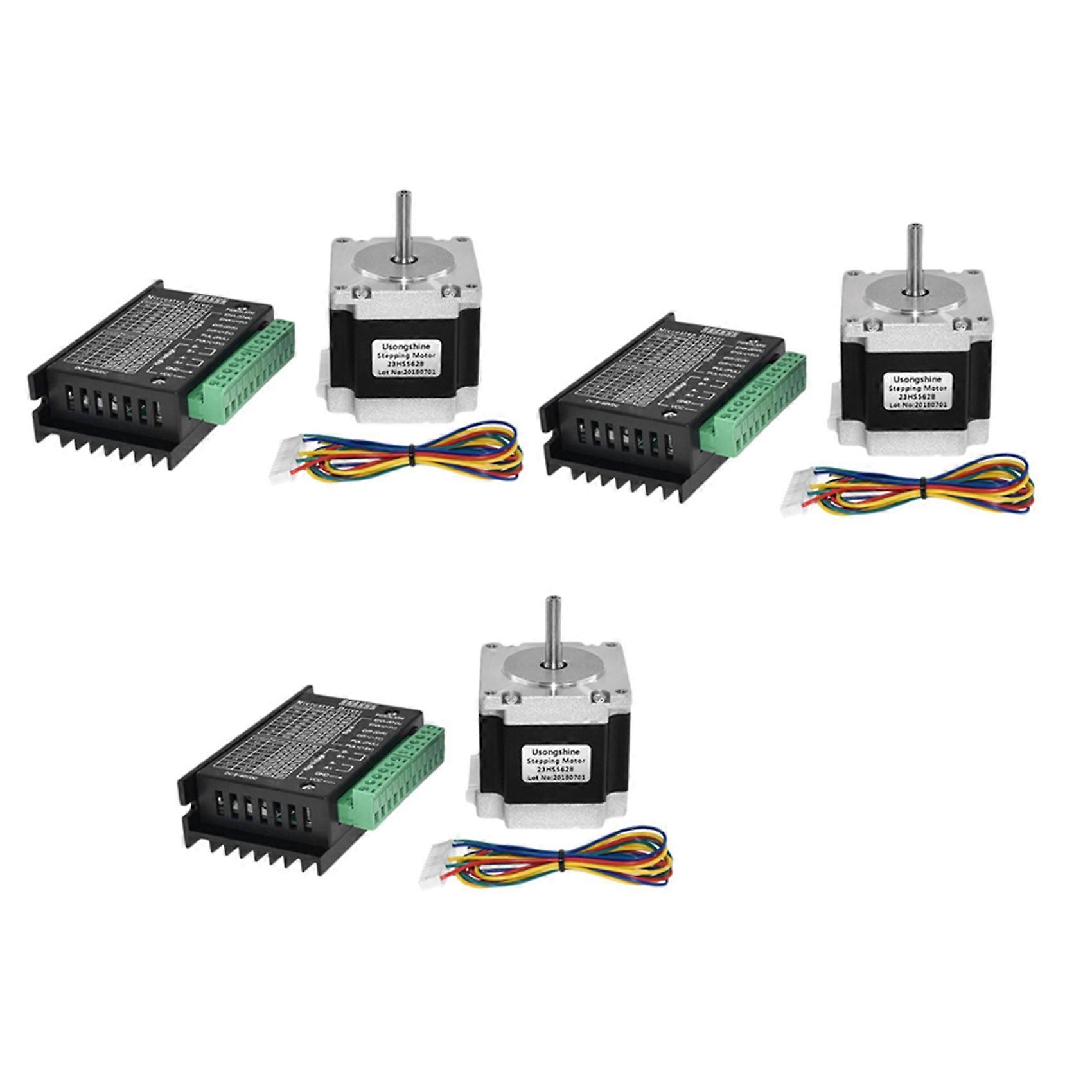 3X Nema 23 23HS5628 Stepper Motor 57 Motor 2.8A with TB6600 Stepper Motor Driver NEMA17 23 for CNC(6.35MM)