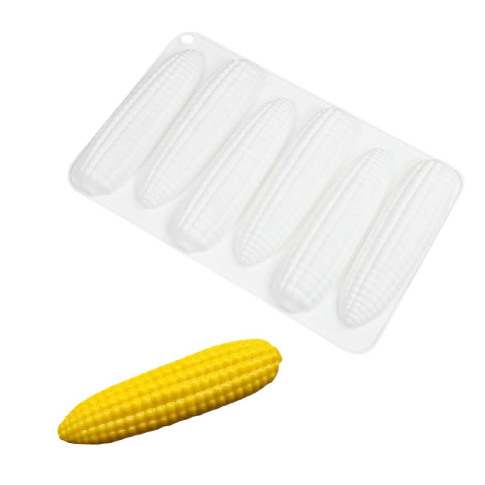 Corn Silicone Mold 3D Realistic Nonstick for Cakes Chocolate Mousse Cheesecake 6 Cavities