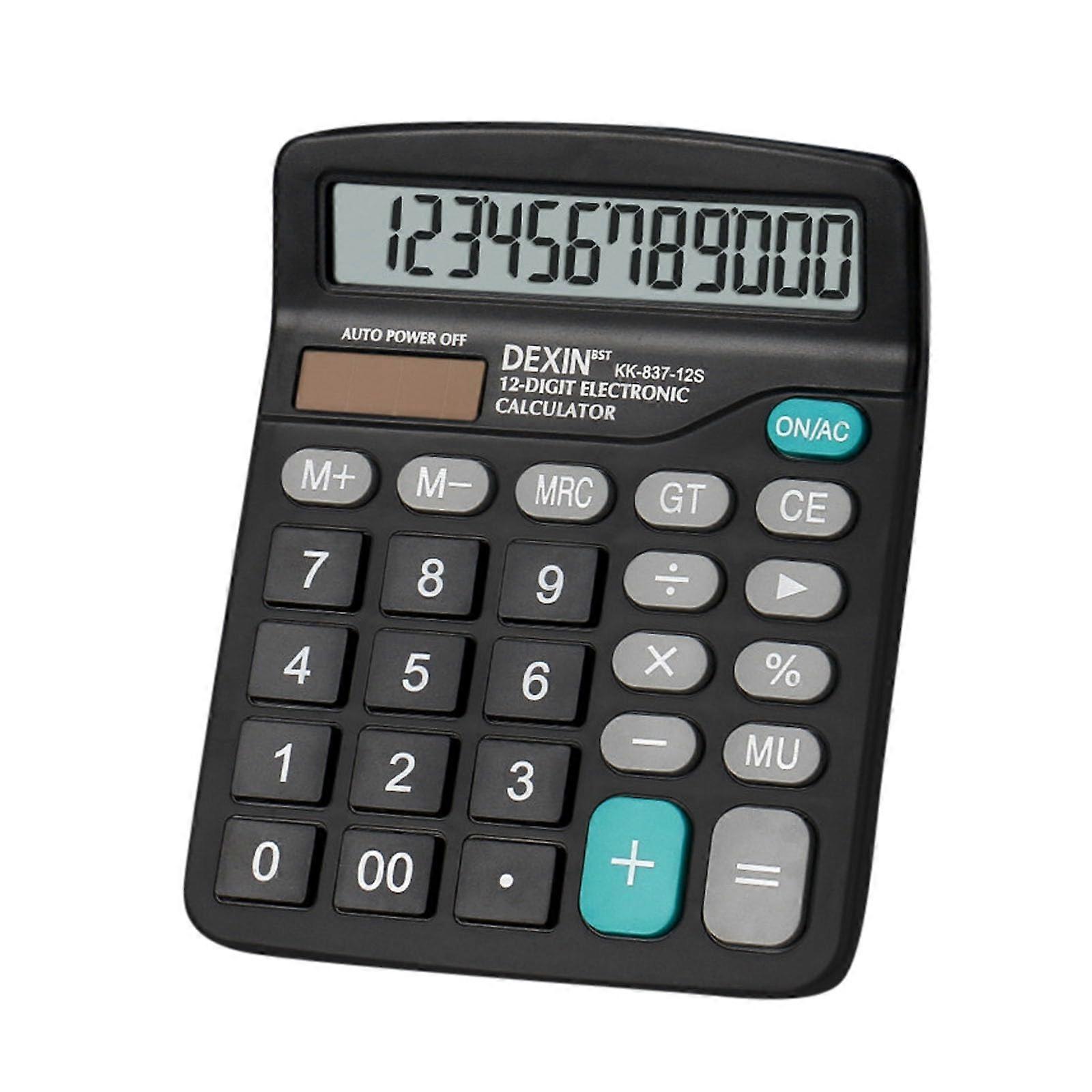 Desktop Calculator with Large LCD Display, 12 Digit Dual Solar Battery Power, Big Buttons for Office