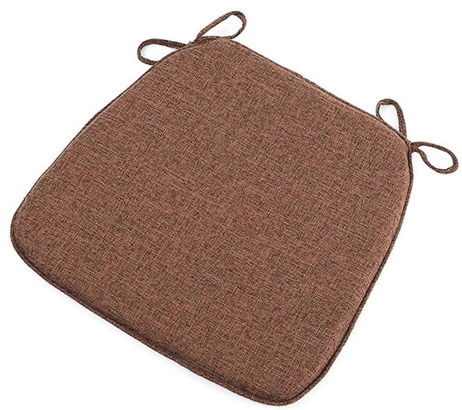Non Slip Dining Chair Cushion Memory Foam Seat Pad 16x15 Breathable Linen Ergonomic Support