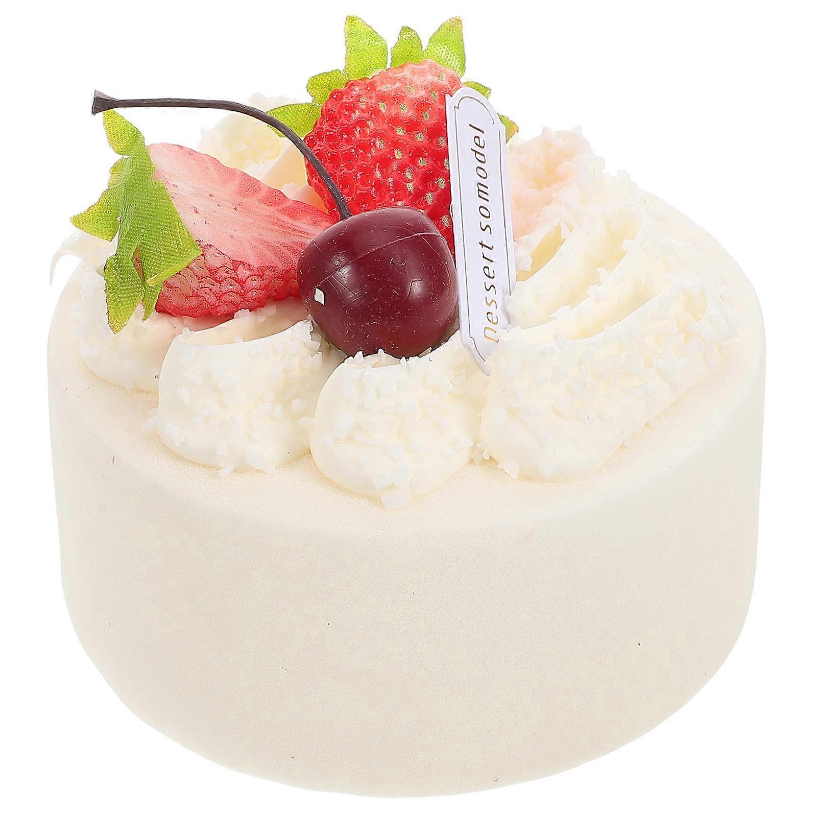 Realistic Fake Cake Prop for Decoration and Food Photography 4 inch White PVC Cake Model