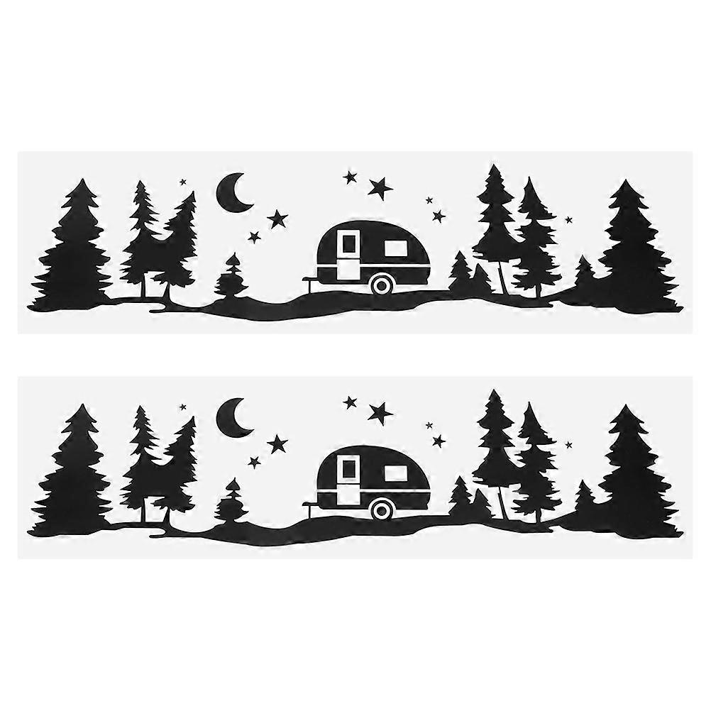 Car Decal 2Pcs Moon Tree Forest Stickers for Auto Decoration Use