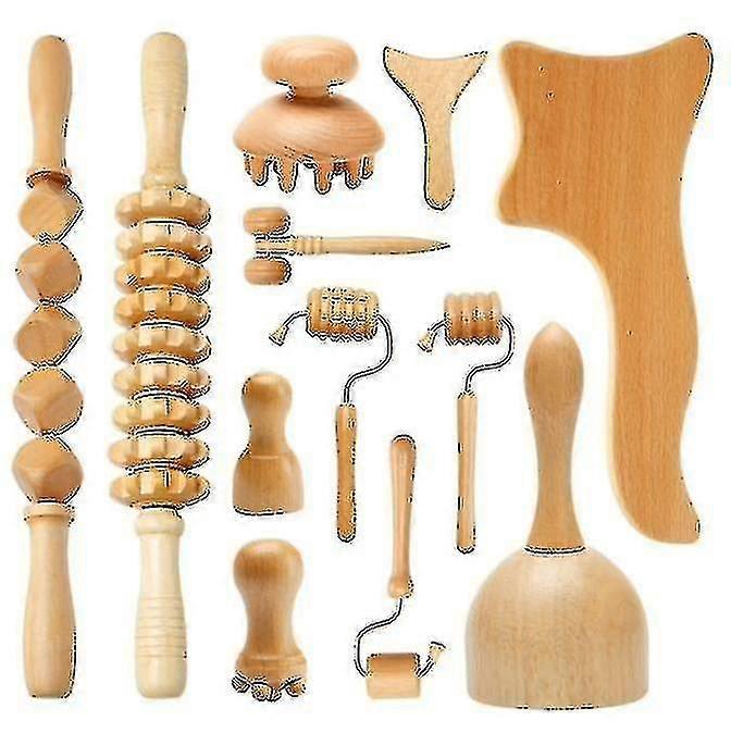 Träterapi Massageverktyg Lymfdränage Massagekit - maderoterapia Kit