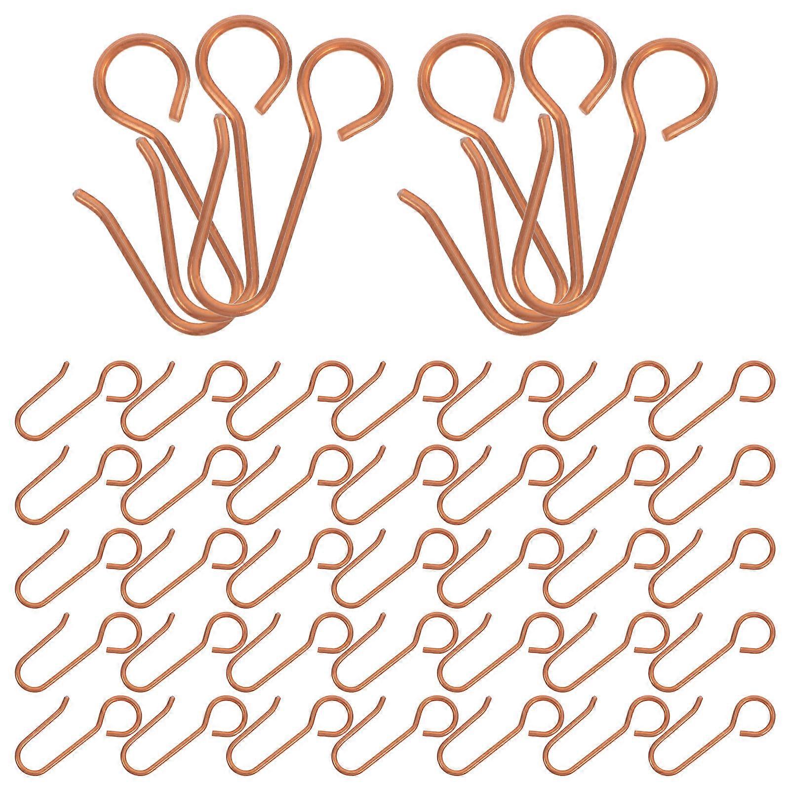 Curtain Track Hooks Metal S-Shaped Hooks for Drapes Ceiling Use 60Pcs