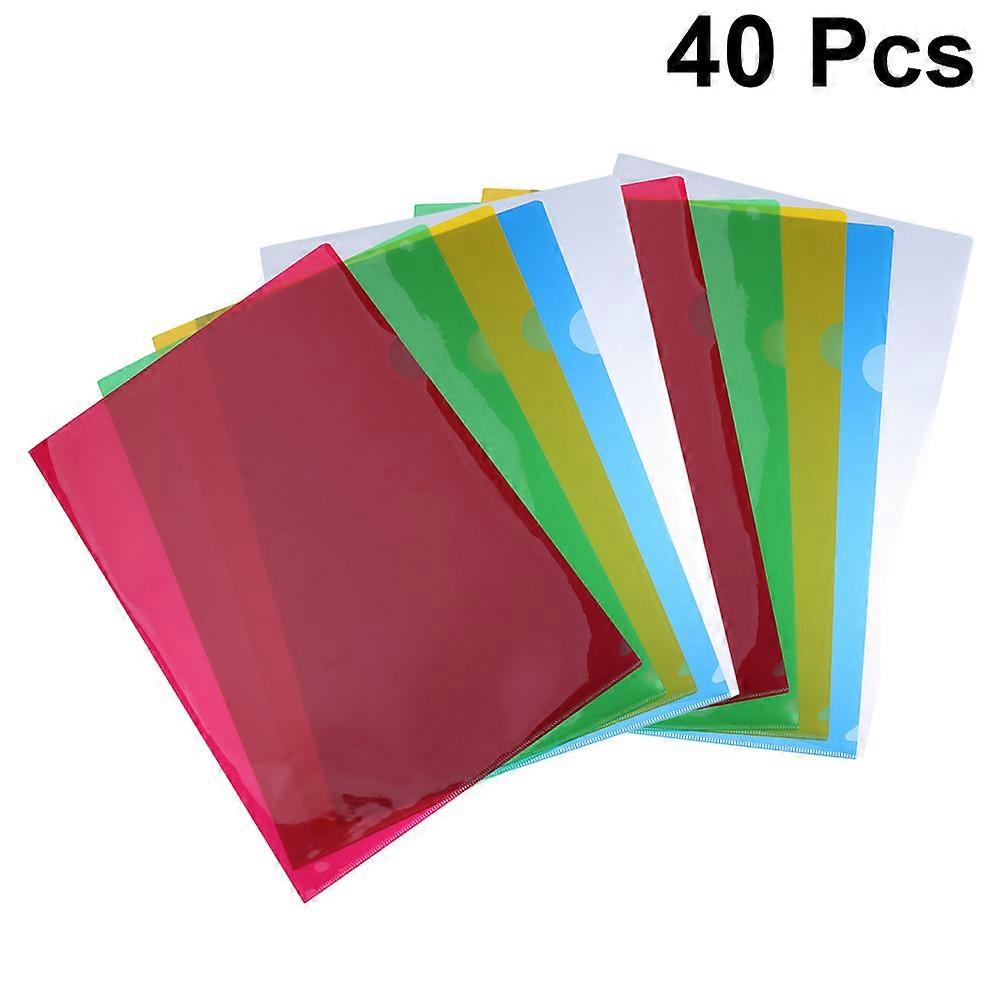 L-Shaped File Clipboard Plastic Clipboard for Organizing Files 40Pcs