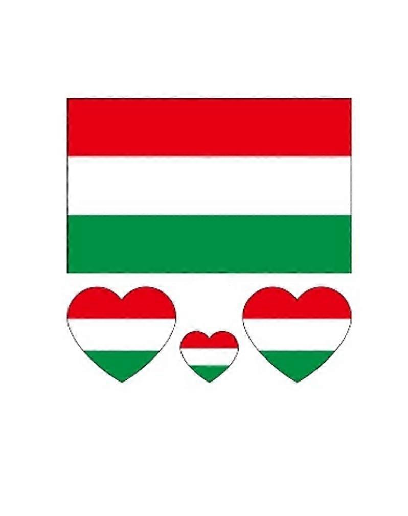 10 Sheets Hungary Flag Temporary Tattoo Stickers 40 Pcs Waterproof Realistic Removable