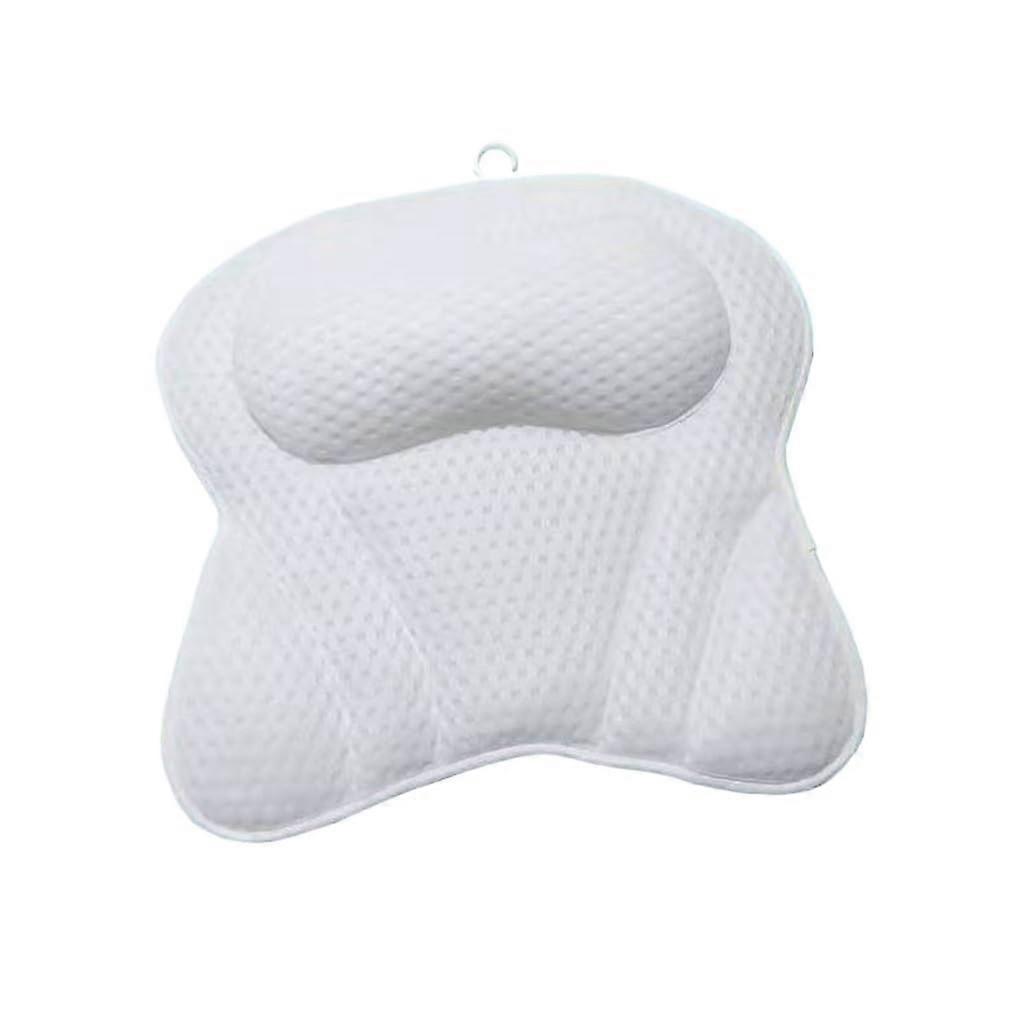 Bathtub Pillow with Ergonomic Neck Support, 3D Mesh QuickDry Bath Headrest with Suction Cups