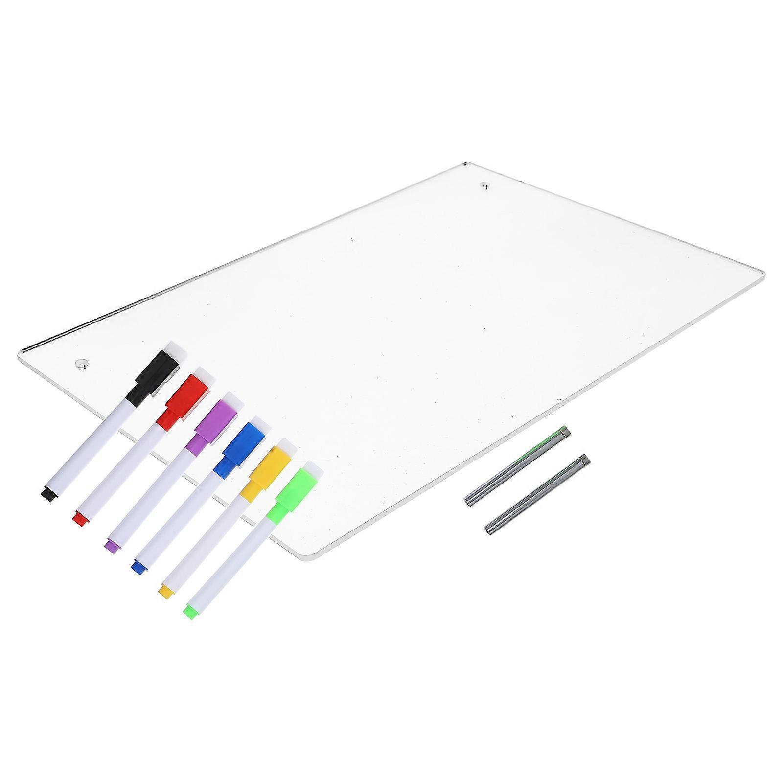 Erasable Memo Board Transparent 30X20CM Acrylic Material Rectangular Shape Home Use 1Set