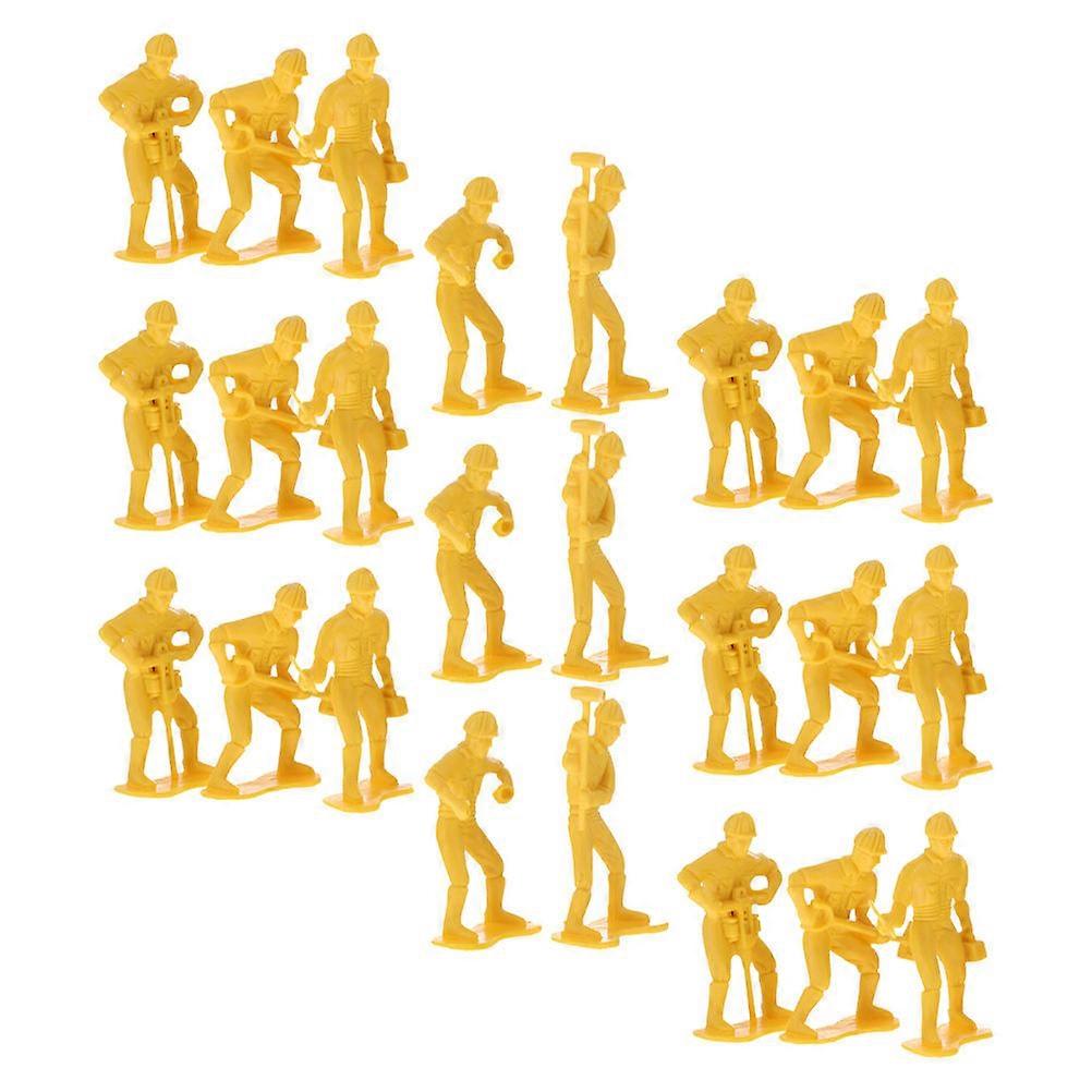 Toy People Figurine Construction Workers Figures 45Pcs Learning Activities Durable Plastic Models