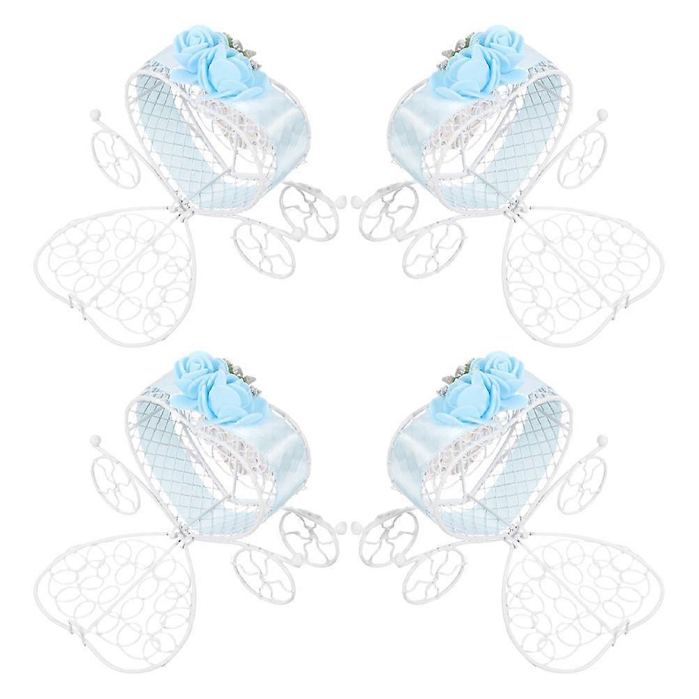 Iron Pumpkin Carriage Candy Box for Wedding Romantic Candy Holder 4Pcs