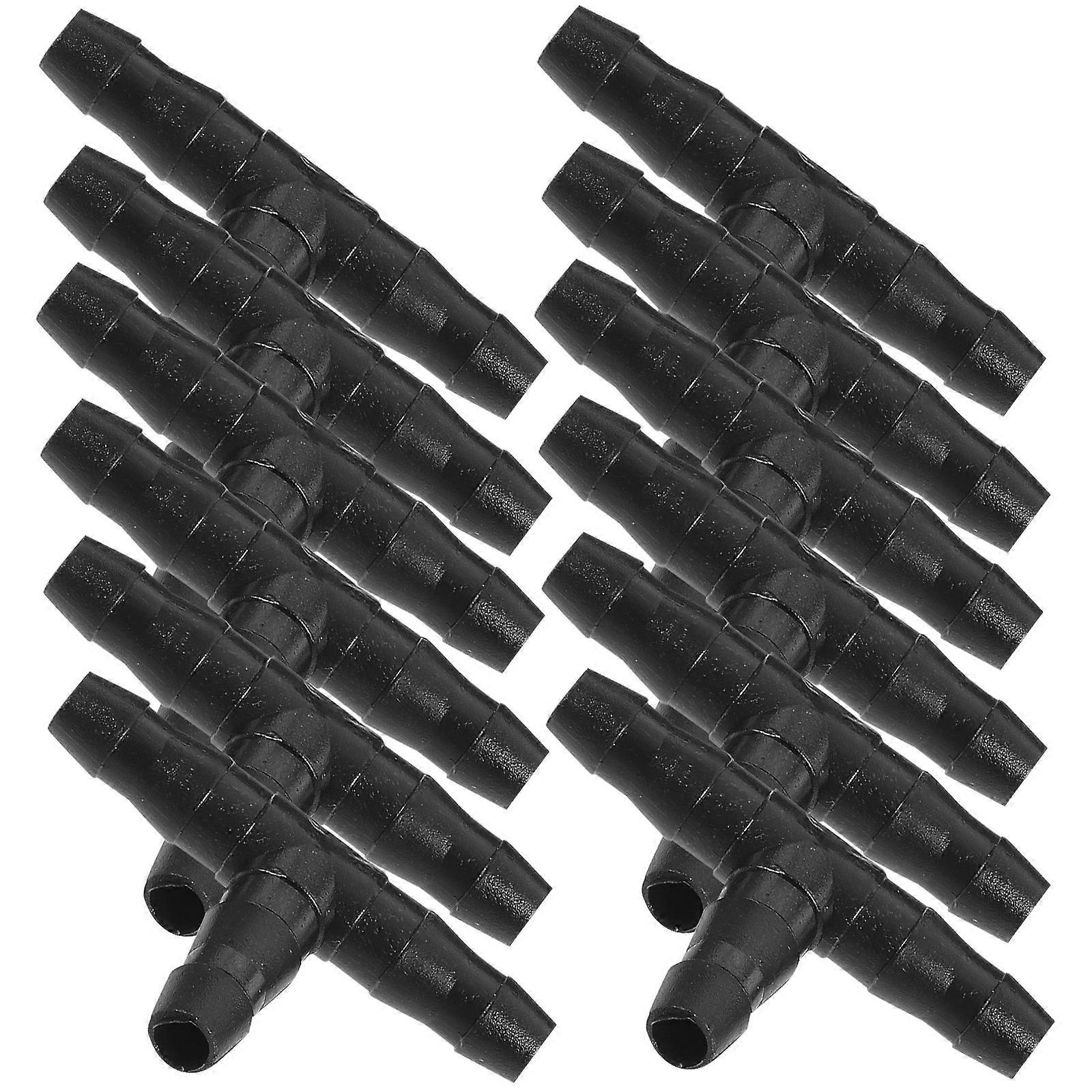 Drip Irrigation Joint Connectors Practical Tee Shape Farm Irrigation ABS Material 100Pack