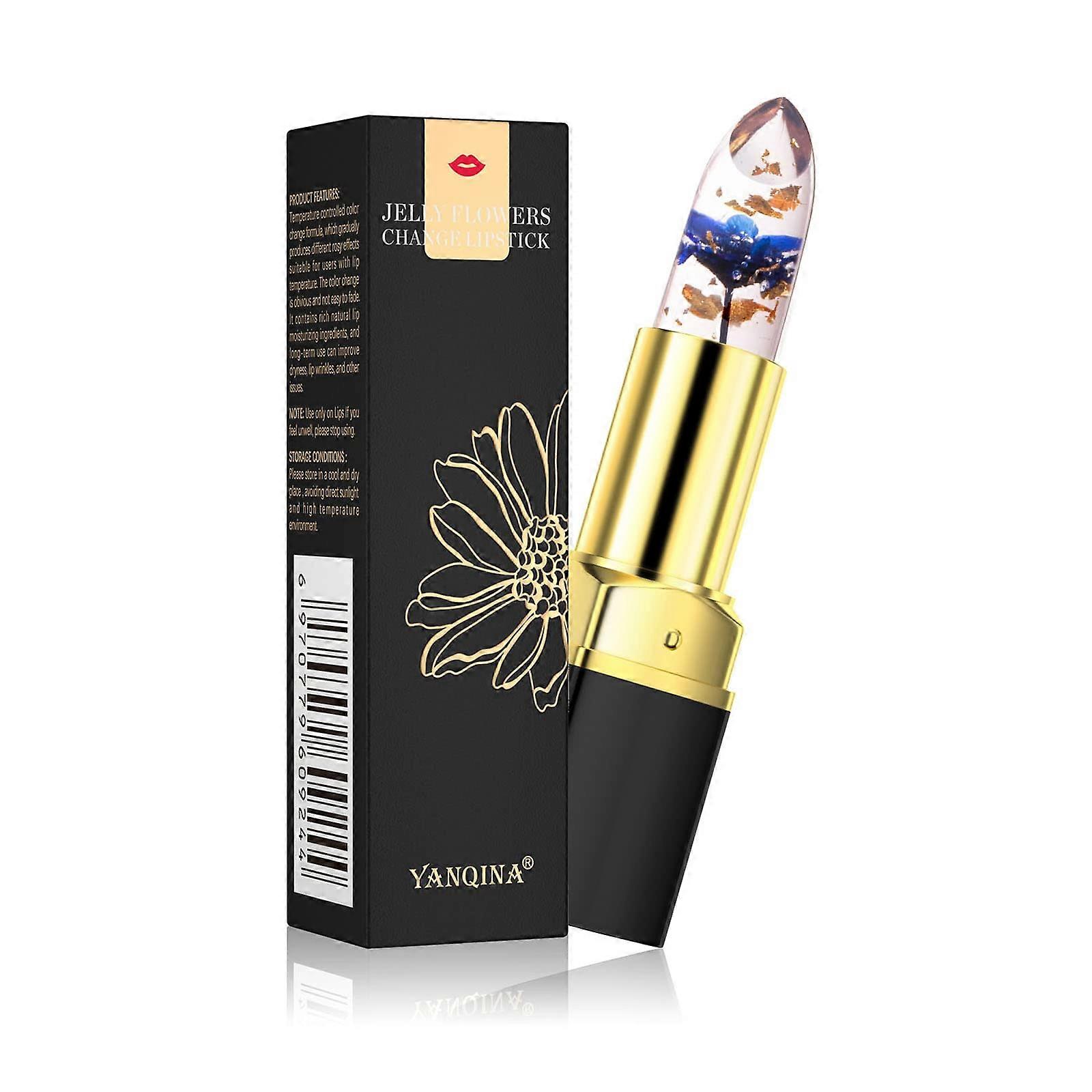 Color Changing Lipstick with Moisturizing Flower Jelly, TemperatureResponsive Long Lasting Tint