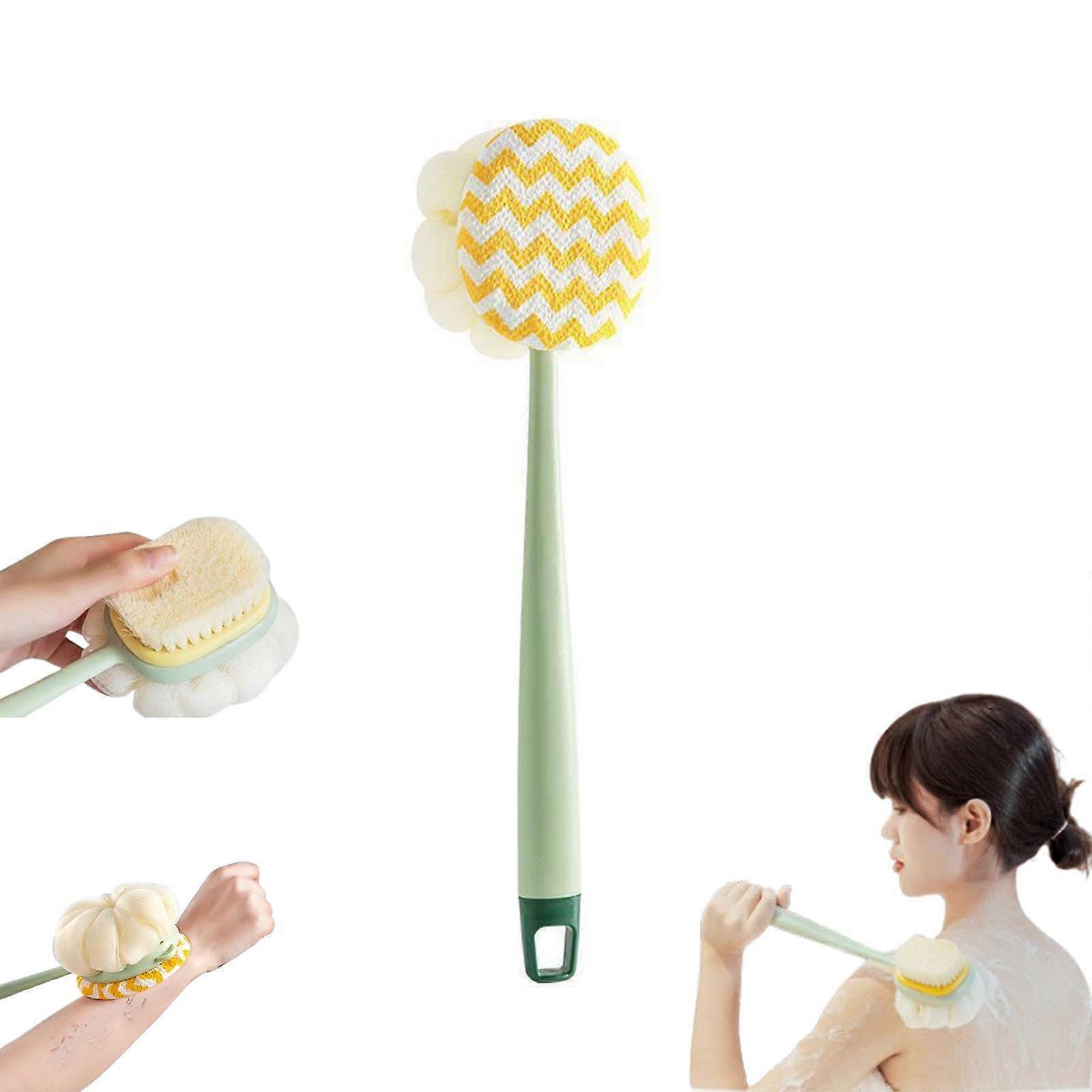 Back Scrubber with Extra Long Handle, DualSided Bath Brush for Gentle Exfoliation and Deep Clean