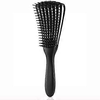 Detangling Brush for 4C Afro Curly Hair Wet Dry Scalp Massage Breakage Reduction Black 1PC