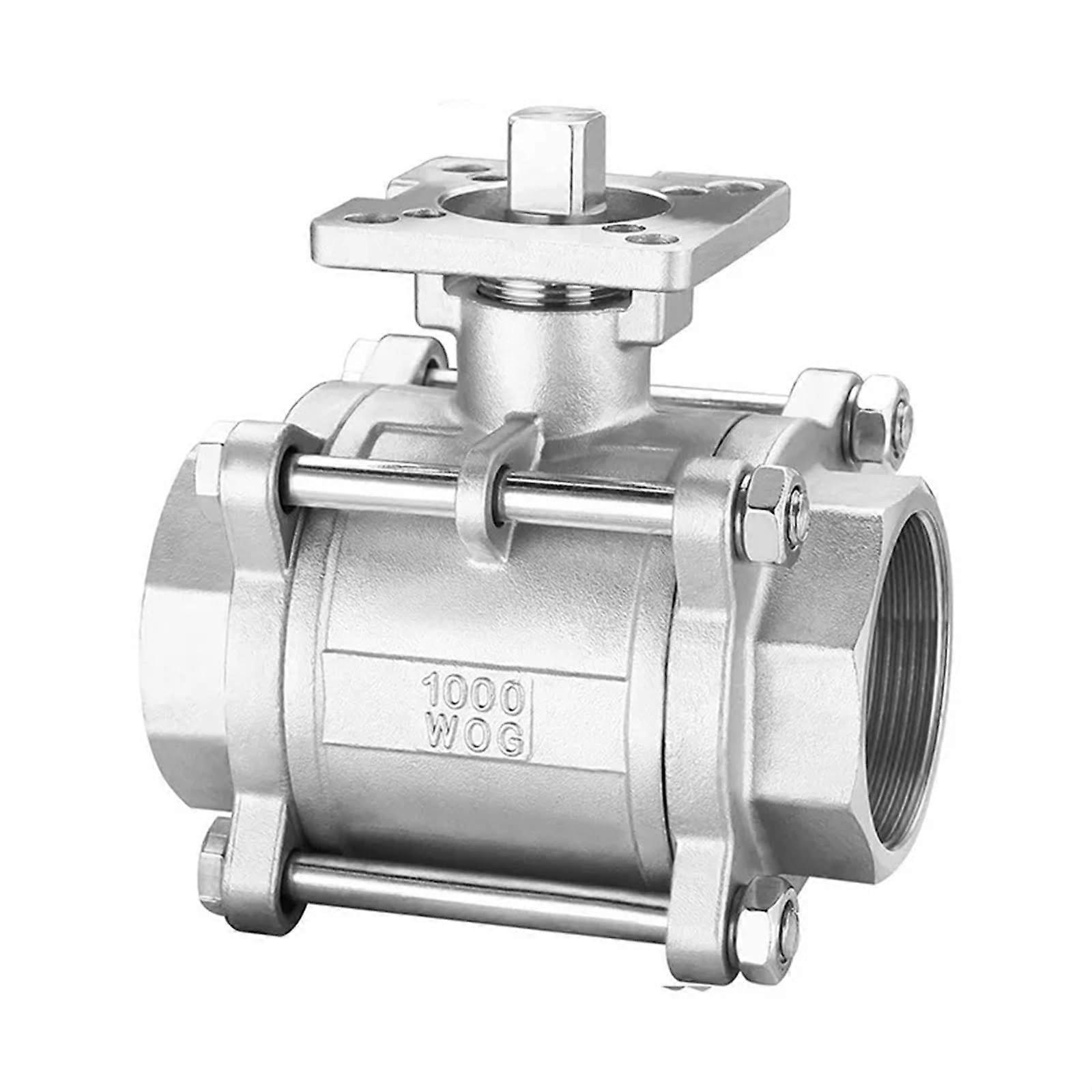 SS304 Stainless Steel Three Piece Ball Valve LeakProof Easy Thread  Platform DN8DN25