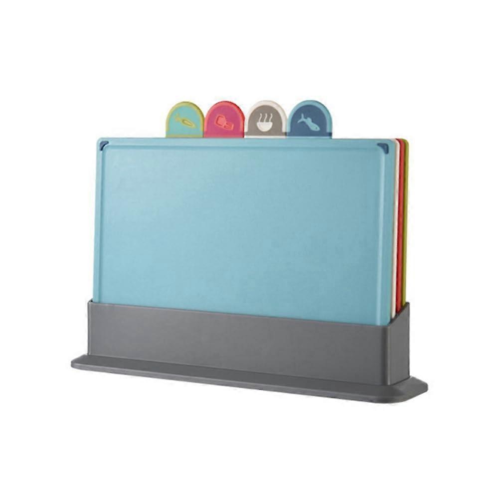 Color Coded Cutting Board Set with Holder, Non Slip Dishwasher Safe Plastic Kitchen Chopping Boards