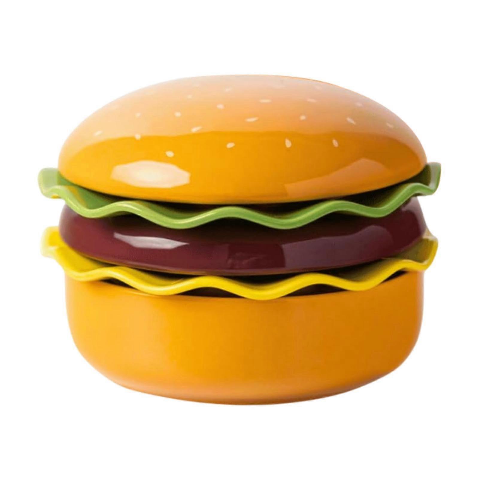 Ceramic Dinnerware Set Burger Bowl and Plate Set Stackable Tableware for Home Kitchen Parties