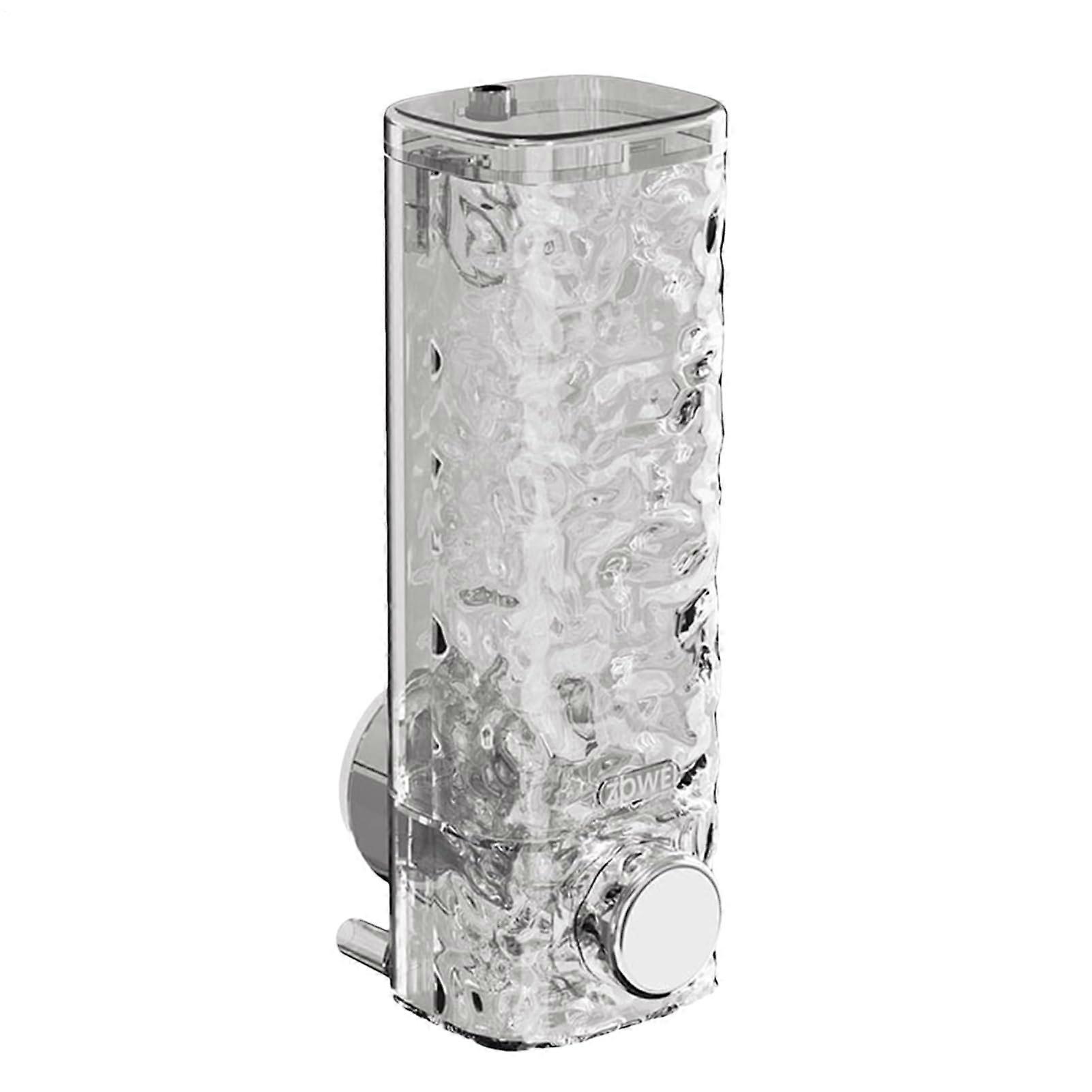 Wall Mount Soap Dispenser 450ml Transparent Refillable Shower Shampoo Pump with Suction Cup Holder