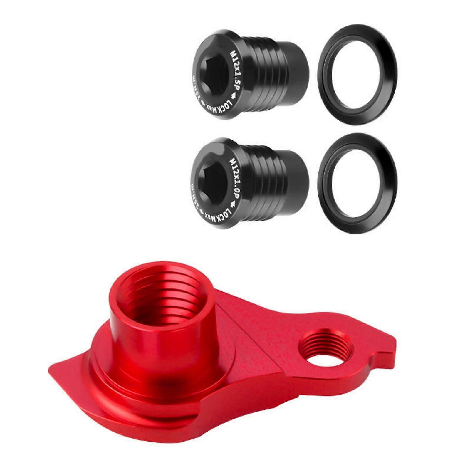 Easy Installation Rear Derailleur Hanger Includes Double Specification Bolts Wide Compatibilities Precisions Processed  Red