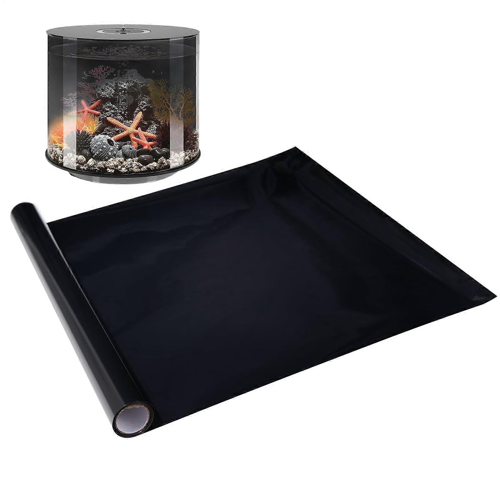 Aquarium Background Black PVC Fish Tank Backdrop Static Cling Easy Bubble Install 40x200cm