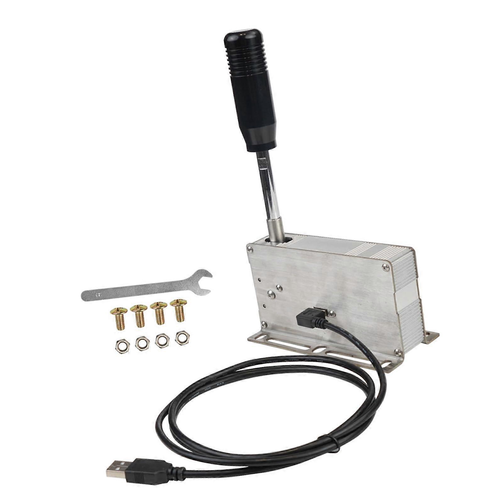 USB Sequential Shifter for PC Racing Sim Fast Response Aluminum Alloy Ergonomic Grip Black