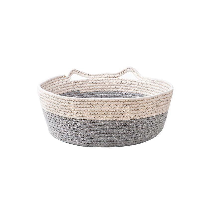 Cozy Wicker Cat Bed with Raised Edge Support, Durable ScratchResistant Indoor Cat House