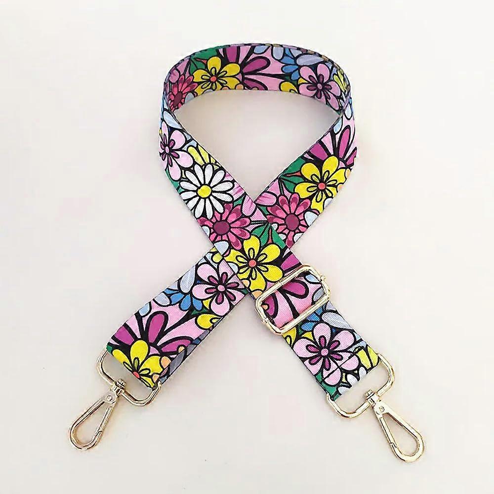 Rainbow Adjustable Wide Bag Strap with Light Gold Hardware, Replacement Shoulder Strap for Handbag