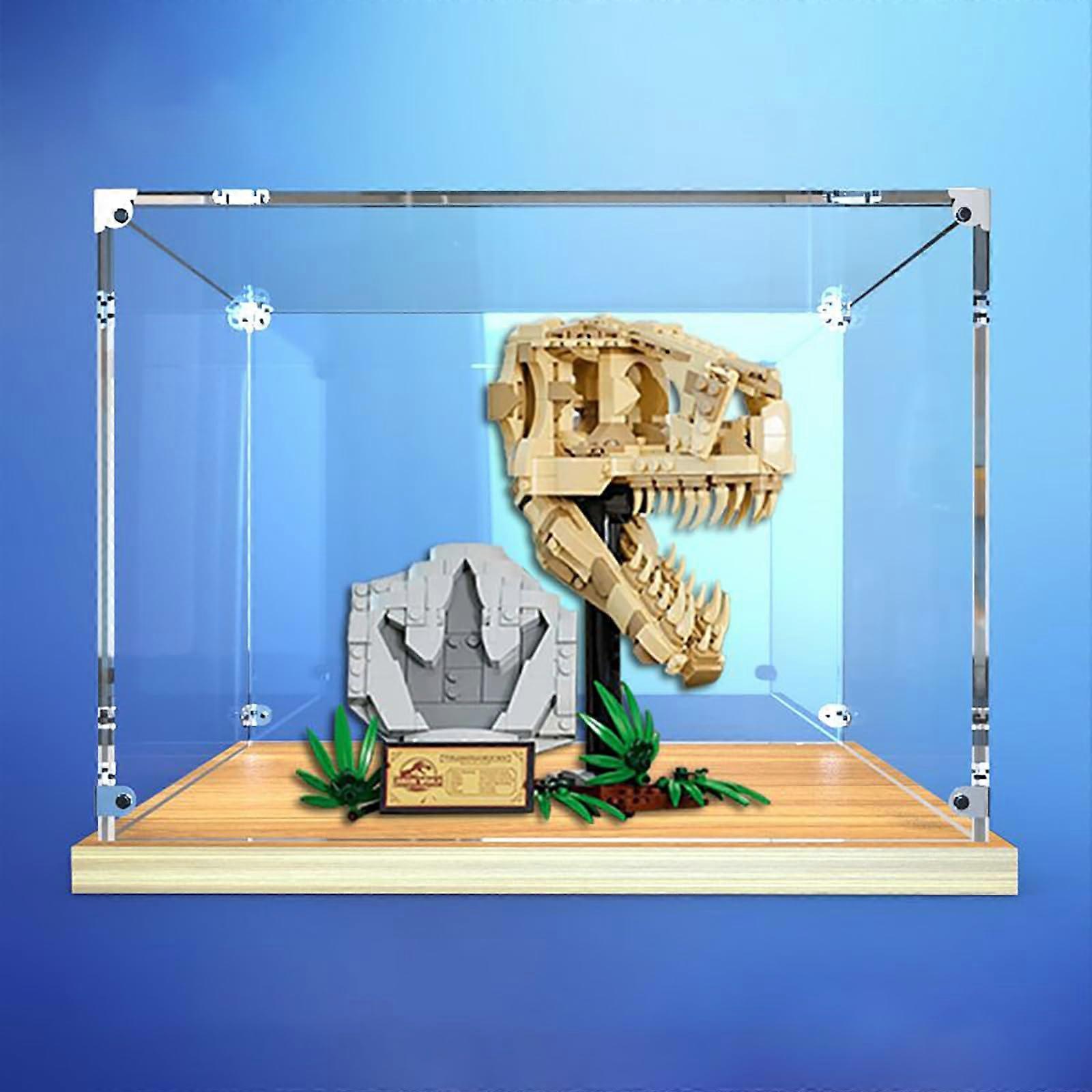 Display Case for  76964 T. rex Skull Model, Clear Acrylic Dust Cover with Stable Base