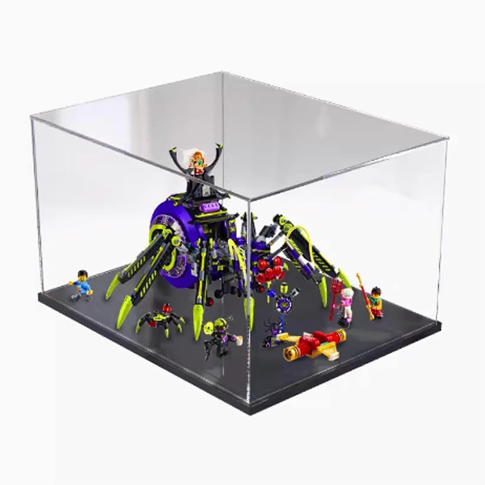 Acrylic Display Case for  80022 Spider Model, Dustproof Clear Showcase with Black Base