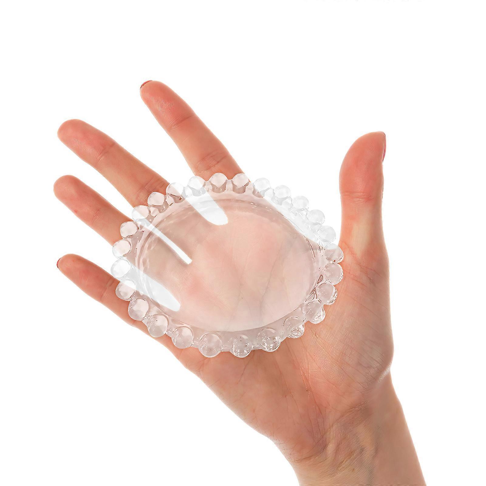 Transparent Glass Dish for Kitchen with 1Pcs Creative Daisy Pattern