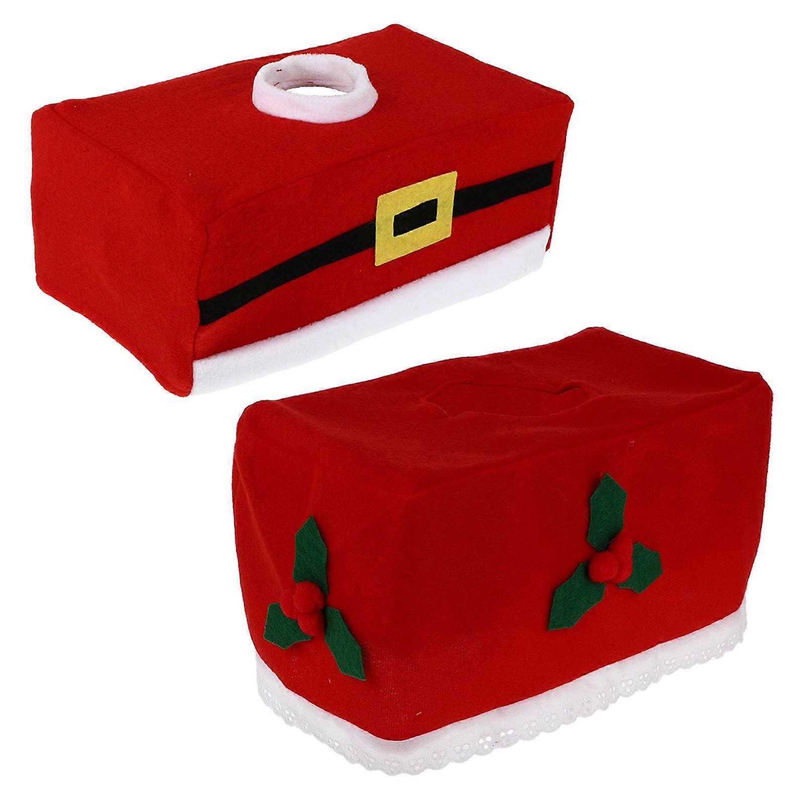 Paper Box for Christmas with 2Pcs Tissue Cover Holder Set