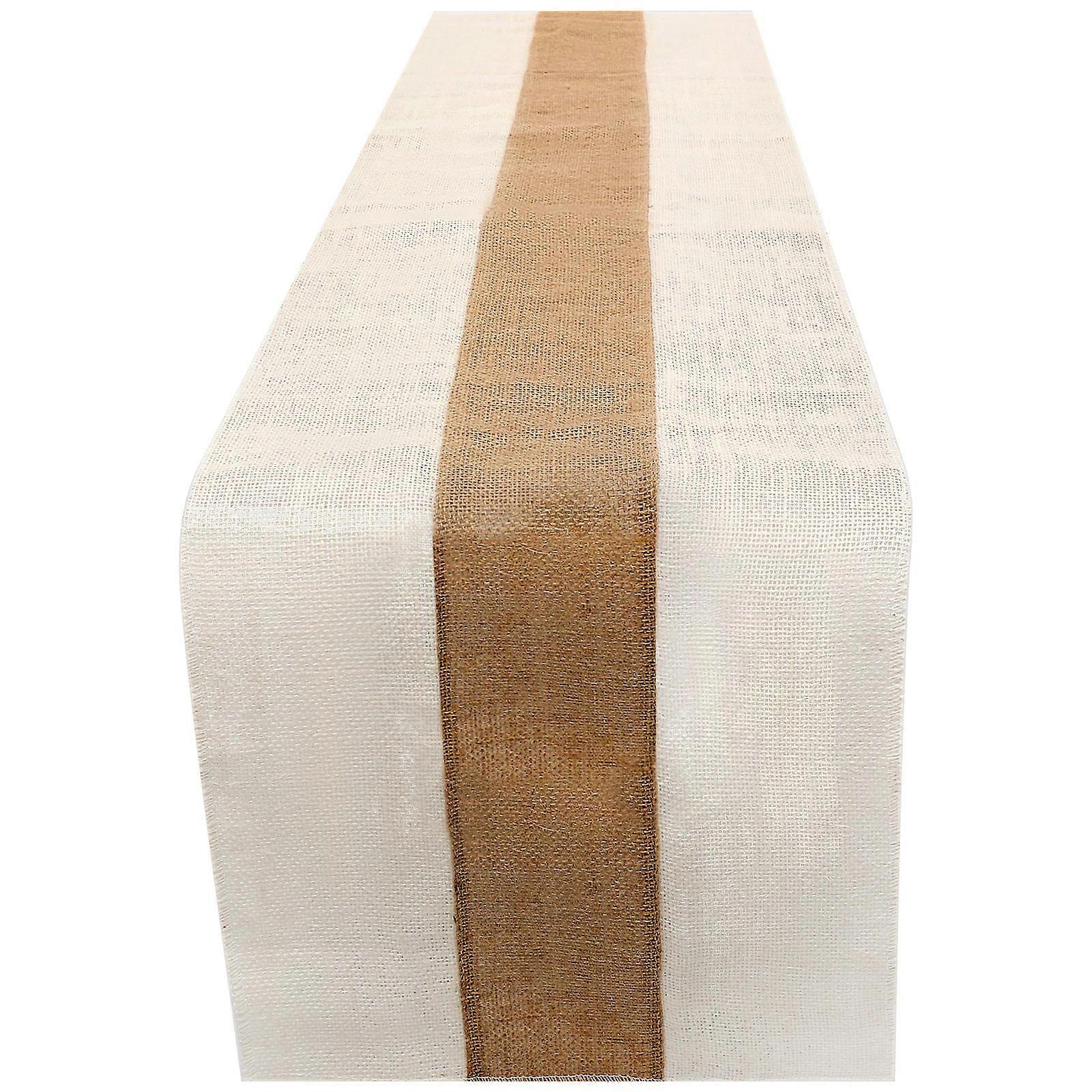 Fall Table Runner Flax Tablecloth for Decoration 1 Piece Rustic Yellow Design