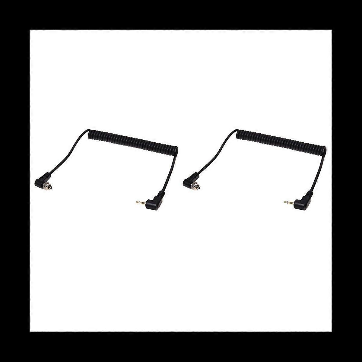 2 Pcs 2.5mm to Male PC Flash Sync Cable Screw Lock for Trigger Studio Light