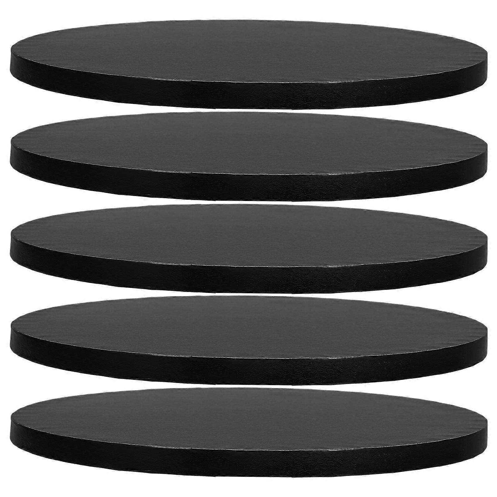 Egg Cake Base Round Cake Boards for Baking 5Pcs Black Paper Plates Circle Dessert