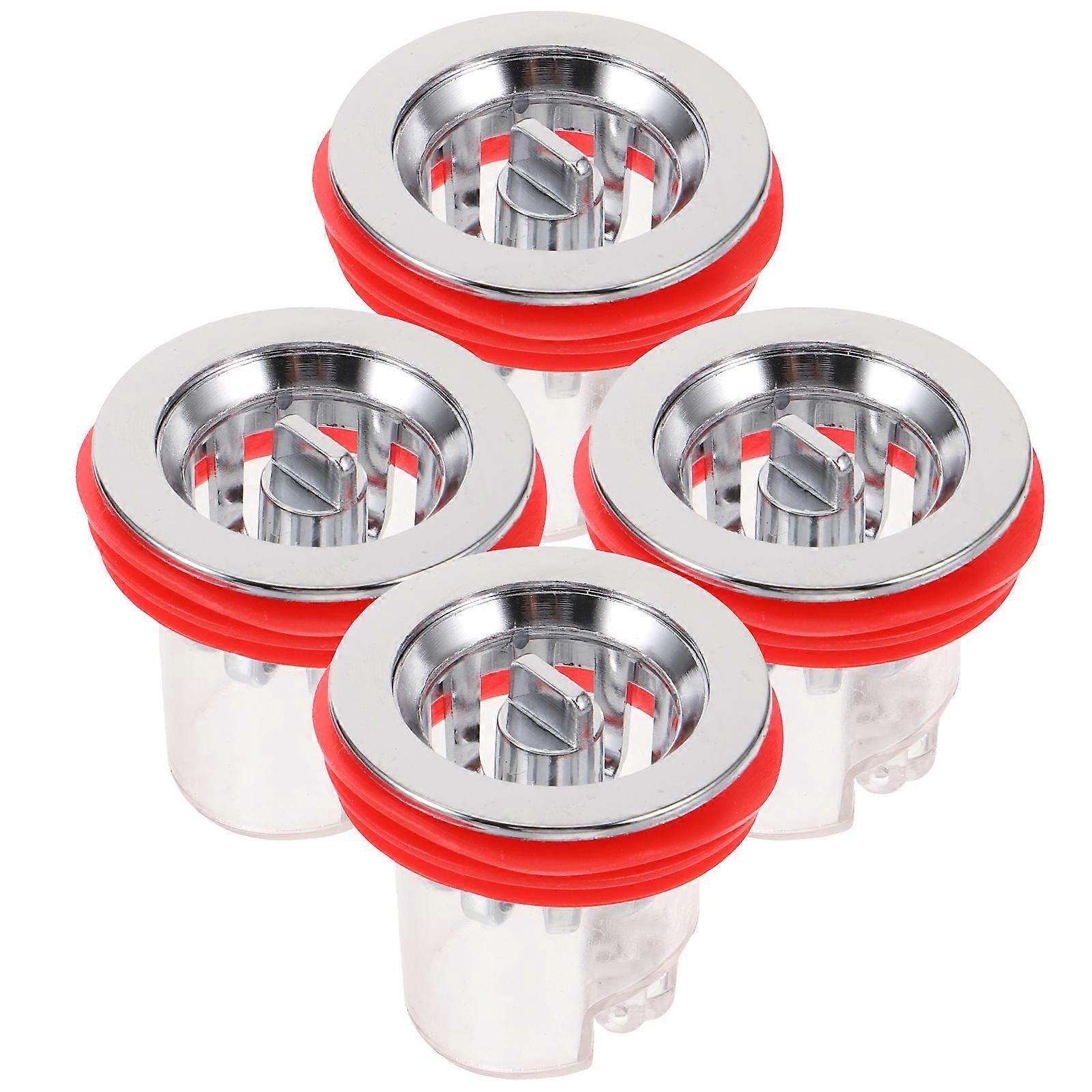 Floor Drain For Bathtub Odor Control Round Shape Simple Design Plastic 4Pcs