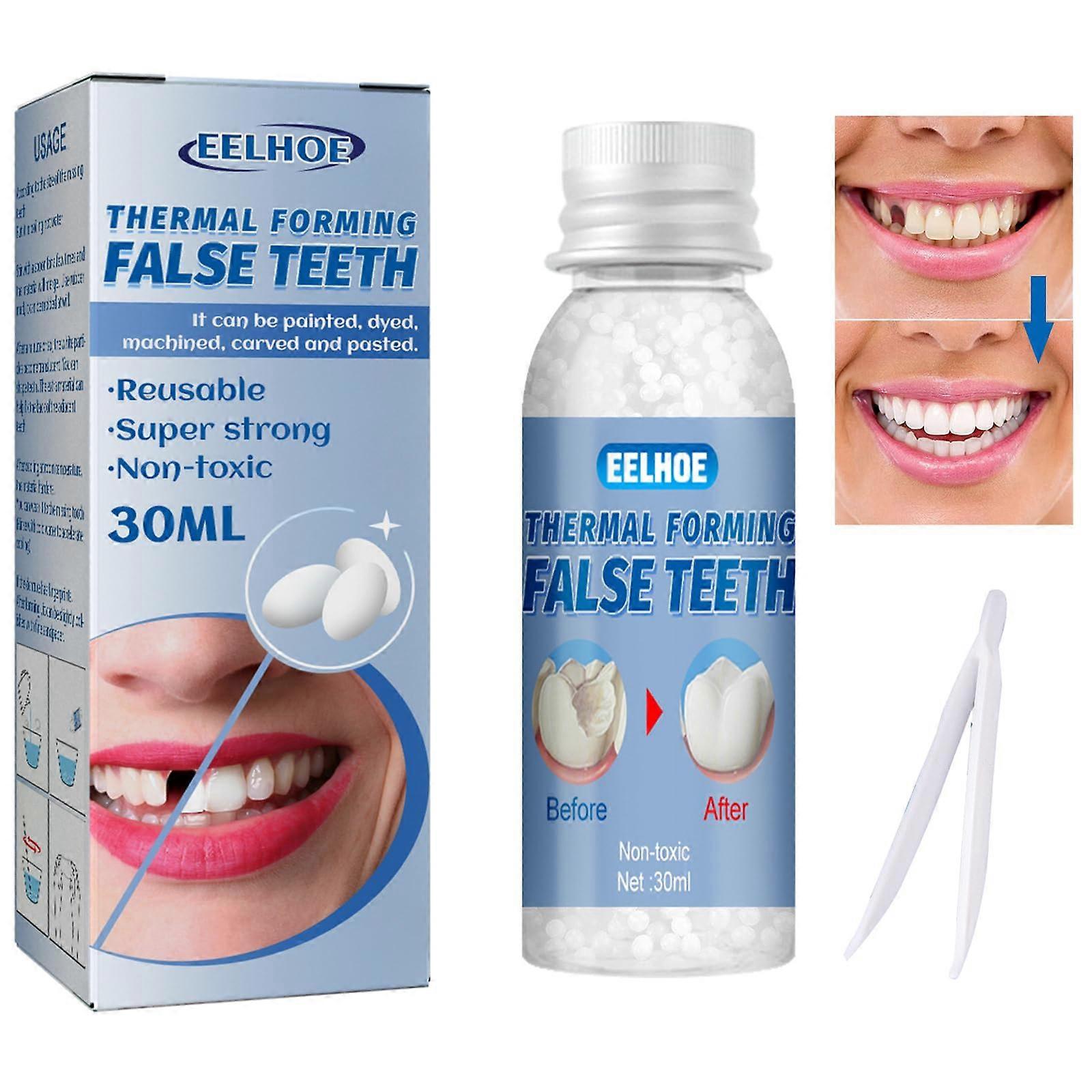 Tooth  Kit with Moldable Dental Beads for Temporary Tooth Replacement and Denture Fix